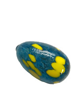 VINTAGE ART GLASS EGG with YELLOW SPATTER picture