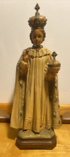 Vintage Jesus Infant of Prague Chalkware Statue 18” picture