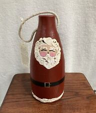 Vtg Hand Painted Artist Signed Wooden Maine Lobster Buoy Santa Claus Folk Art picture