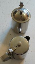 2 pc STAINLESS STEEL TEA POT - CREAMER - SYRUP SERVER  picture