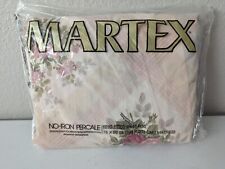 NEW Vintage Martex King Fitted Bottom Sheet Pink Pastel Floral Made In USA NOS picture