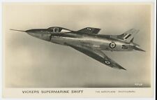 rppc Postcard Vickers Submarine Swift Fighter RAF Military UK in flight picture