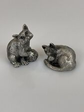 Hudson Pewter Noah's Ark Collection Male & Female Cats Retired 1994 #7477 #7478 picture