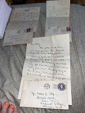 4 Antique 1935 Letters to Dartmouth College Student Discussing Carnival Week picture