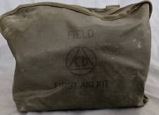 Vintage Civil Defense Field First Aid Kit Bag W/ Contents Cold War Era picture