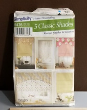 Simplicity 5476 Roman Shade Valances UNCUT 5 Classic Window Shade Sewing Pattern picture