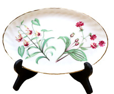 Antique Royal Kent Porcelain Vanity Trinket Tray Wildflowers England picture