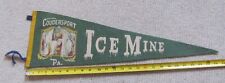Vintage 1940s Coudersport Pennsylvania Ice Mines Felt Pennant 25 Inches  picture