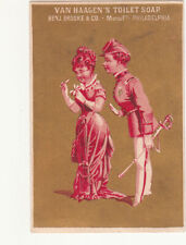 Van Haagen's Toilet Soap Benjamin Brooke Philadelphia Soldier Sword Card c1880s picture