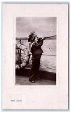 1910 Little Boy At Ship Ahoy Toronto Ontario Canada Dixon IL RPPC Photo Postcard picture