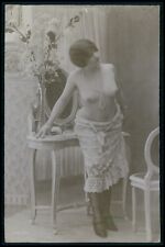 bb French nude woman Busty girl bodoir original old c1910-1920s photo postcard picture