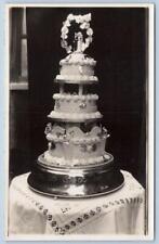 RPPC OUR WEDDING CAKE BRIDE GROOM TOPPER 1920-40's ERA REAL PHOTO POSTCARD picture
