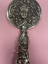 Antique European Sterling Silver Hand Mirror , Woman’s Face picture