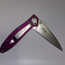 UNUSED (new) Kershaw 1660PUR Leek Knife, Plain Edge Satin, Assisted Open, Purple picture