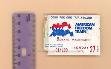 Nice Rare Vintage American Freedom Train Ticket Stub October 1975 Great Shape picture