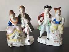 Vintage VICTORIAN 2 Sets Figurines 3.5 Tall 1940's Look Used picture