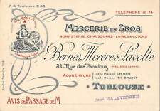 CPA 31 TOULOUSE RARE CPA ADVERTISING MERCERIE WHOLESALE BERNES MORERE LAVOLTE picture
