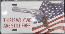 2ND AMENDMENT GUNS AMERICAN FLAG ALUMINUM CAR TRUCK LICENSE PLATE picture