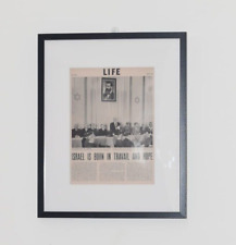 Framed Original LIFE Magazine Page | Declaration of Israel by Ben Gurion in 1948 picture