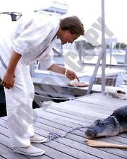 Miami Vice TV Show Sonny Crockett's Pet Alligator Elvis On Deck 8x10 Photo picture