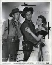 1950 Press Photo Dennis O'Keefe, John Payne & Rhonda Fleming in movie scene picture