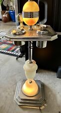Mico Art Deco Electric Glass Light Floor Ashtray Cigar Pipe Lounge Smoking Stand picture