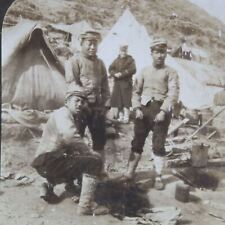 c1940 Japanese Soldiers at Camp Port Arthur WWII Pacific Theatre Stereoview A5 picture