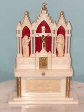 Vintage 1960's, Catholic Miniature Altar. White/Red Plastic. Made in Italy. picture