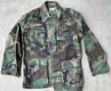 VTG  1981 Military Hot Weather Combat Coat Woodland Camo Shirt Mens Medium Reg picture