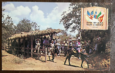 Postcard Six Flags Dallas Fort Worth Texas Amusement Park Mule Train 1973 picture