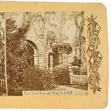 Guy's Cliffe Walled Garden Stereoview c1885 Warwick England Antique Photo H1279 picture