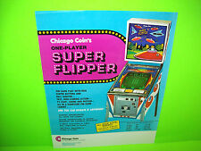 Super Flipper 1975 Original NOS 1st Video Pinball Machine Flyer Chicago Coin picture