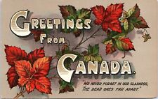 Greetings from Canada - c1920s National Series Postcard - Maple Leaves picture