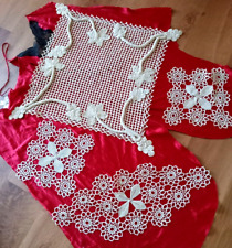 Gorgeous Handmade  4 PC. SET  French ~Irish Crochet Lace Table Topper & Doilies picture