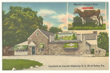 Lincoln Hwy U.S. 30 Roadside Attraction 1930s World's Largest Cow  Postcard VTG picture