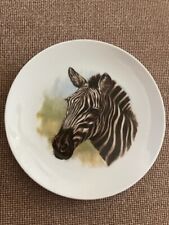 Porcelain Zebra Plate Hoffritz Bavaria Germany 7.5 Dia Wildlife Collection picture