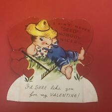 VTG Valentine- Farmer In Overalls & Hat Resting- I Ain’t Never Seed Nobody Nicer picture