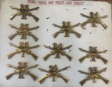 SAW Pre-WWI US Army 24th & 25th Infantry Hat insignia  Black Buffalo Soldier picture