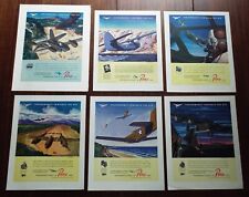 Lot of Six Vintage 1940s WWII Pesco Ads, P-38, P-51 picture