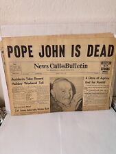 San Francisco News Call Bulletin 1963 POPE JOHN IS DEAD picture
