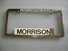 VINT MORRISON CINTIS PONTIAC PLACE, OHIO Dealers Metal License Plate Frame 1900s picture