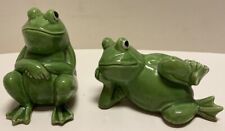 Vintage Ceramic Frog Salt And Pepper Shakers, 3” Tall, H-923, Japan picture