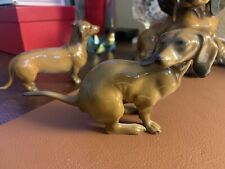 Rare Vintage Rosenthal Squatting Dachshund Wiener Dog Porcelain Figurine picture