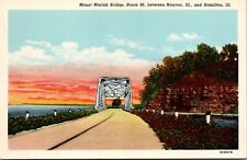 Vtg Mount Moriah Bridge between Nauvoo & Hamilton Illinois IL 1930s Postcard picture