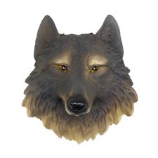 3D Wolf Head Animal Wall Mounted Decor Resin Ornament Hanging Sculpture Gift NEW picture
