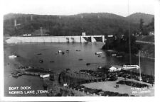Boat Dock Norris Lake Tennessee TN Old Cars c1940s Real Photo RPPC picture