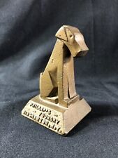 Antique PHILLIPS Foundry Dog Paperweight ADVERTISEMENT BINGHAMPTON,  NY Terrier picture