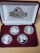 1989 DISNEY HOLLYWOOD MICKEY 4pc SET OF 1oz .999 SILVER RARITIES MINT CASE & COA picture