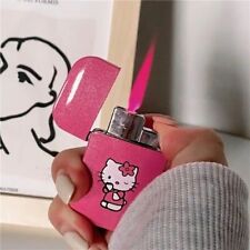 Pink Glitter Pink Cat Flame Pocket Lighter Refillable Lighter Cute Lighters USA picture