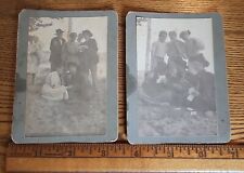 2 Odd Sized Cabinet Card Type Photos - Humorous GIRLS Dressed As BOYS  picture